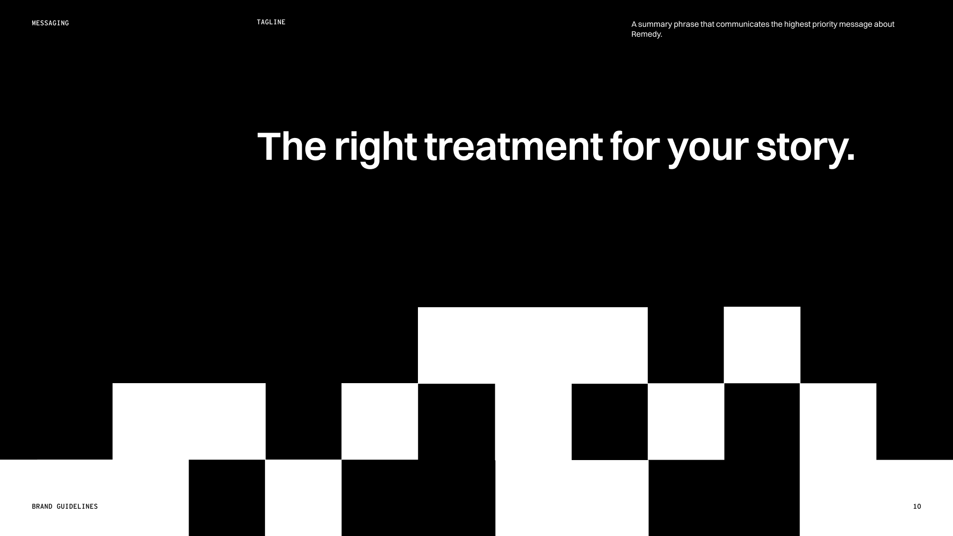 Tagline page from brand guidelines: 